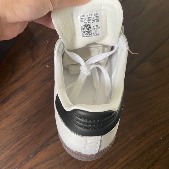 adidas Samba White and Black Sneakers - Picture 9 of 12